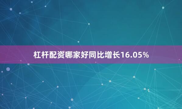 杠杆配资哪家好同比增长16.05%